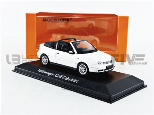 Voiture Miniature de Collection MAXICHAMPS 1-43 - VOLKSWAGEN Golf 4 Cabriolet - 1998 - White - 940058330