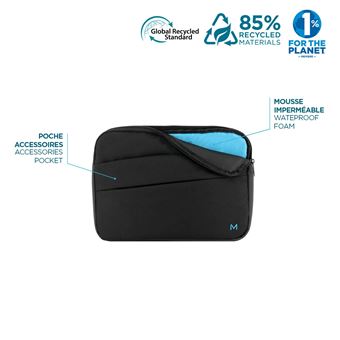 Mobilis RE.LIFE - Housse d'ordinateur portable - écologique, avec pochette pour accessoires - 12.5" - 14" - noir