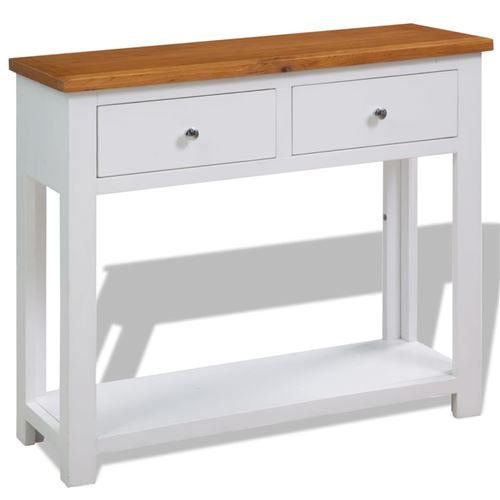 vidaXL Table console 83 x 30 x 73 cm Bois de chêne massif