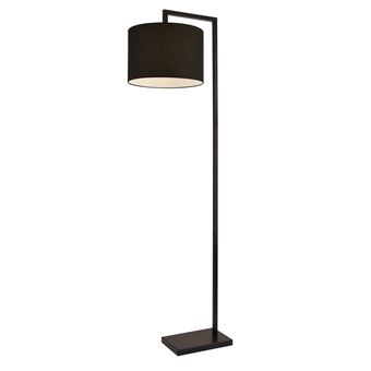 Lux Pro Lampadaire Lampe Pied Avec Abat Jour M Tal Et Tissu Noir