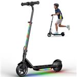 Trottinette Électrique Enfant iScooter K2Pro Noir-3 Vitesses (5/10/16 km/h)-Moteur 150W-Pneus 6’’-LED Multicolores-6-12 Ans