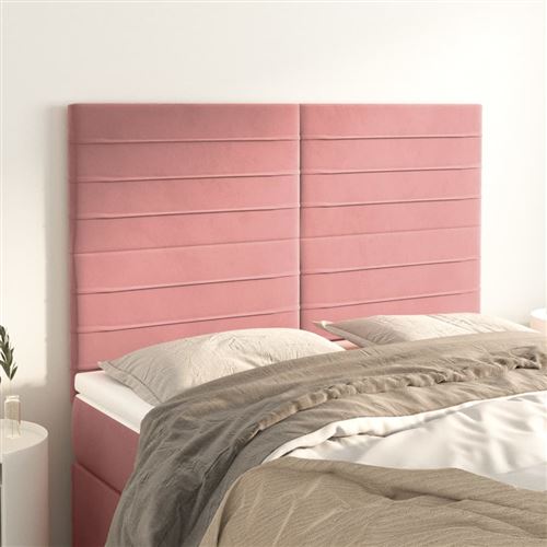 Têtes de lit 4 pcs Rose 72x5x78/88 cm Velours Vidaxl