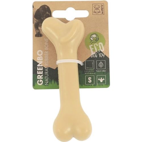 Os En Caoutchouc - M Pets - Greenbo - Naturel S - 11.5 X 3.5 X 2.5 Cm - Durable - Hygiene Dentaire