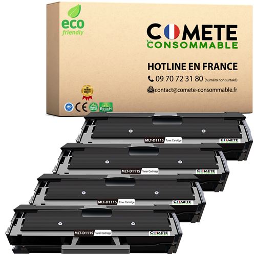 D111S 111S Pack de 4 Toners compatibles avec SAMSUNG MLT-D111S D111S 111S x4 Noir