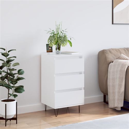 VIDAXL - Buffet - Meuble de Rangement - 3 Tiroirs - Moderne - Blanc - Image 3