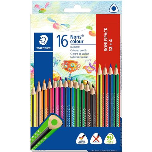 Non Communiqué Staedtler Etui De 12 + 4 Crayons De Couleur Triangulaire Noris Colour