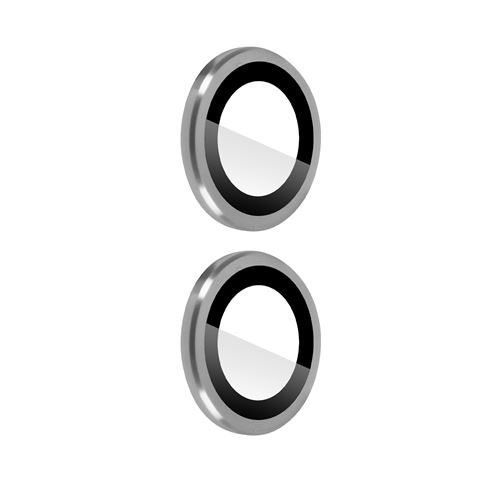 Film caméra pour iPhone 14 et 14 Plus Verre trempé 9H 0.4mm Avizar Transparent Contour argent