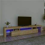 Meuble TV avec lumières LED Chêne sonoma 215x36,5x40 cm