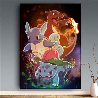 Affiche Pokémon Anime pour enfants, cadeaux pour enfants, décor de chambre  d'enfant, bandes dessinées, gérer la confrontation, art mural, maison