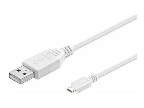 MicroConnect - Câble USB - Micro-USB de type B (M) pour USB (M) - USB 2.0 - 60 cm - blanc