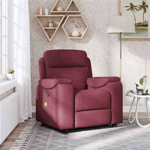 Vidaxl Fauteuil De Massage, Relaxation Tissu Bordeaux - Image 2