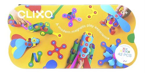 Non Communiqué Blanc (Pièces Multicolores) Jeu De Construction Magnétique Rainbow Gipsy Toys Clixo Rainbow 42 Pièces Flexibles