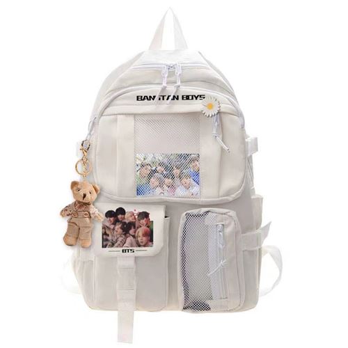 Sac à Dos BTS bangtan Boys pour Garçon et Filles (SD3447) 32*13*45 cm Blanc