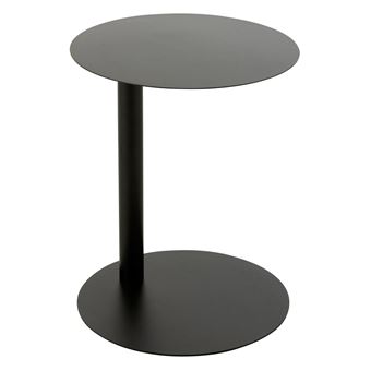 Table d'Appoint Ronde en Métal "Reva" 50cm Noir - 1