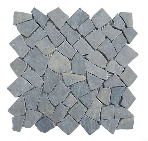 Carrelage de mosaïque (Boite de 1m²)/ Plaque mosaïque mur et sol en marbre naturel coloris gris - 30 x 30 cm - PEGANE -