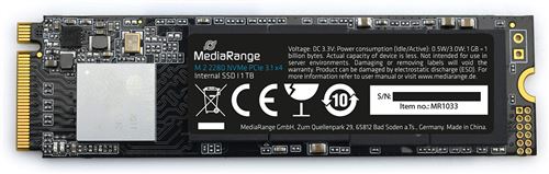 Disque dur MediaRange 1 To M.2 2200 Mo/s MR1033 PCIe NVMe + Optimisation pour les jeux - Image 2