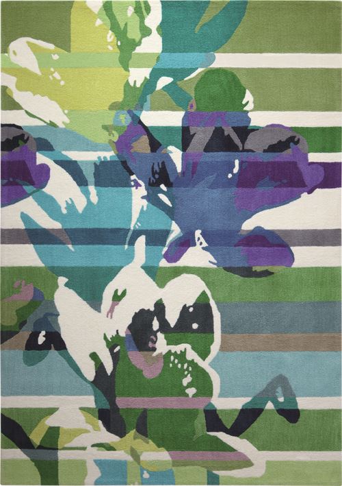 Tapis moderne Esprit Floria motif Floral Vert 140x200