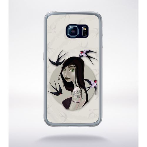 Coque Illustration Fond Gris Compatible Samsung Galaxy S6 Edge Transparent