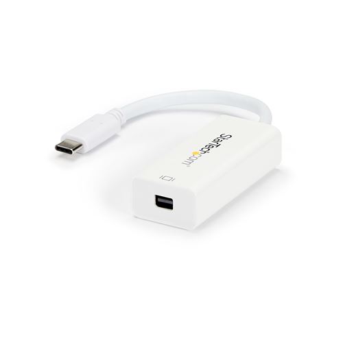 StarTech.com USB-C to Mini DisplayPort Adapter - 4K 60Hz - White - USB 3.1 Type-C to Mini DP Adapter (CDP2MDP) - Adaptateur DisplayPort - USB-C (M) pour Mini DisplayPort (F) - USB 3.1 / Thunderbolt 3 / DisplayPort 1.2 - 18 cm - passif, support pour 4K60Hz