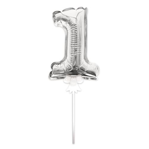 ballon argent gâteau - chiffre 1