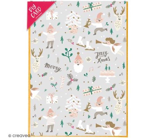 Kit carte à personnaliser - Rico Design Noël - Noël Pastel - 12,5 x 17,5 cm