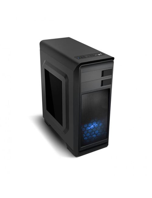 NOX Modus - Blue Edition - towermodel - ATX - zijpaneel met raam - geen voeding (ATX) - zwart - USB/Audio