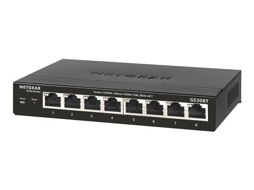 switch ethernet netgear gigabit s350 gs308t100pes 8 ports manageable