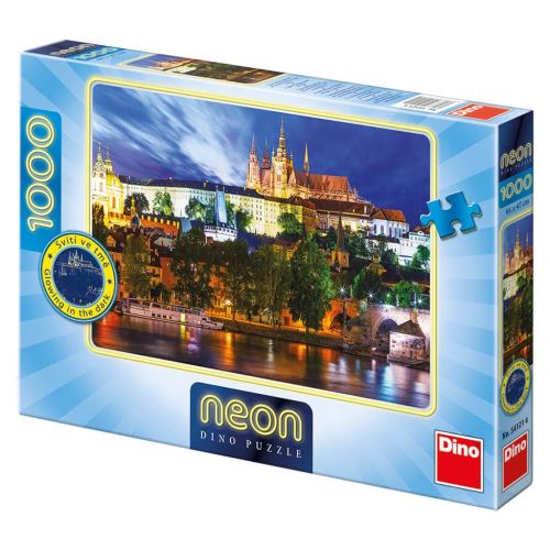 Dino Toys Puzzle de Haute qualité-Néon- Nuit d'été à Prague-1000 Morceaux, 541214