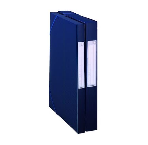 Chemise box plastique Oxford 24 x 32 cm dos 2,5 cm - bleue -/oxford