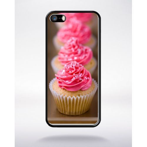 Coque quatre petits cupcakes compatible apple iphone 5 bord noir silicone
