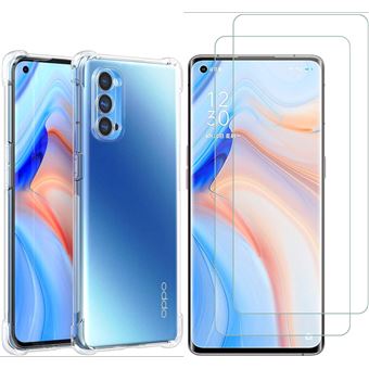 Coque Silicone TPU Transparente + 2 Verres Trempés Pour Oppo Reno 4 Pro 5G - Lot Neuf - Little Boutik