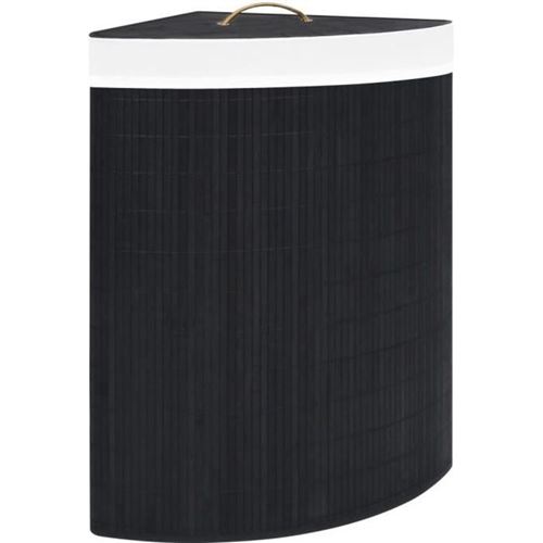 vidaXL Panier à linge d'angle Bambou Noir 60 L320762