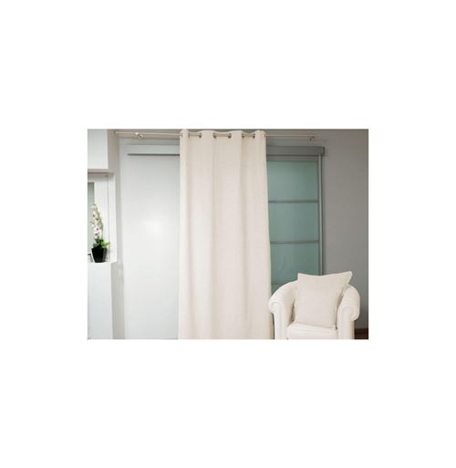 Rideau à oeillets en coton Dentelle - 140 x 240 cm - Beige