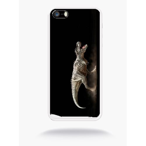 Coque Dinosaure T Rex Black Compatible Apple Iphone Se Silicone Blanc Mat