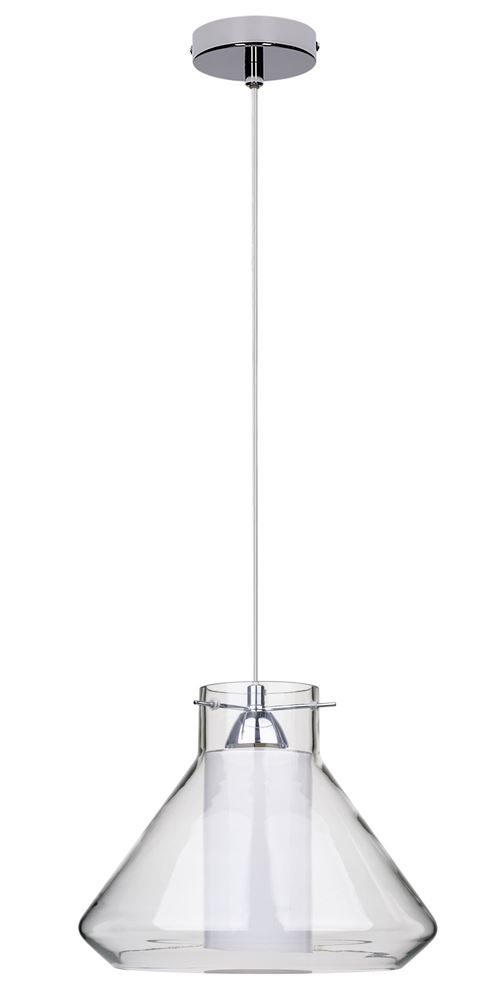 Paris Prix - Lampe Suspension Verre tuby 30cm Transparent