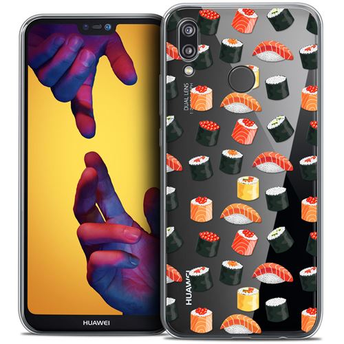 Coque Huawei P20 LITE (5.84 ) CASEINK Housse Etui [Crystal Gel HD Collection Foodie Design Sushi - Souple - Ultra Fin - Imprimé en France]