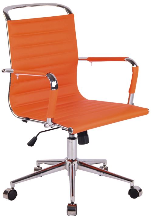 Chaise de Bureau Barton en Similicuir avec Design moderne et épuré- Couleur Orange