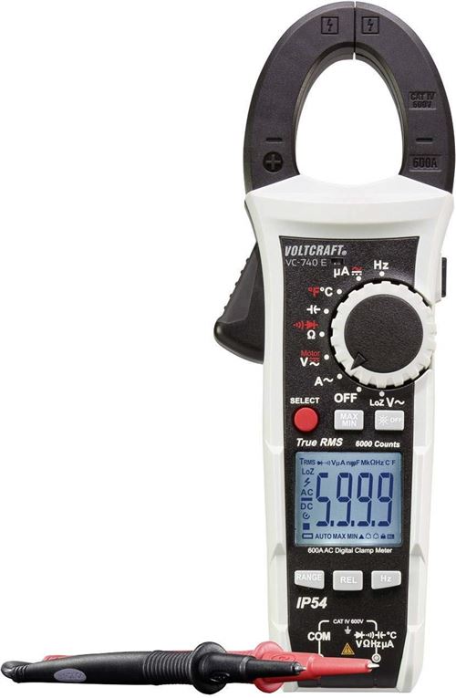 VOLTCRAFT VC740 (ISO) Stromzange, Hand-Multimeter digital Kalibriert nach: ISO Spritzwassergeschütz