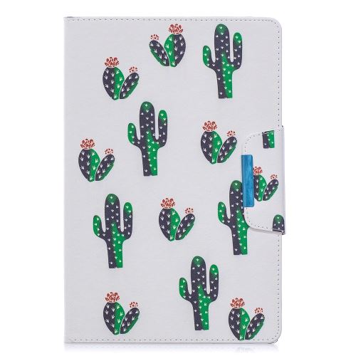 Etui en PU impression de motifs fermoir large cactus avec support pour votre Galaxy Tab A 10.1 (2019) SM-T510/SM-T515