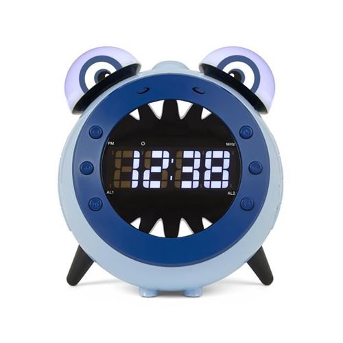 Nikkei Horloge avec radio pour enfants FM NR280PSHARK Bleu
