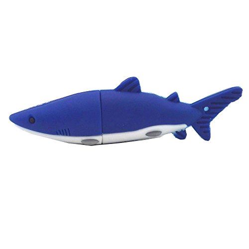 Aneew 16 Go Bleu Pendrive Shark Poisson USB Flash Drive Mémoire pouce bâton 16 Go bleu