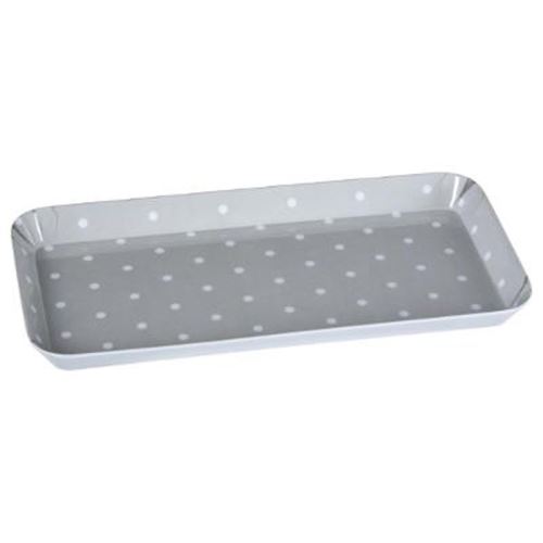 Plateau de Service Pois 21x30cm Gris