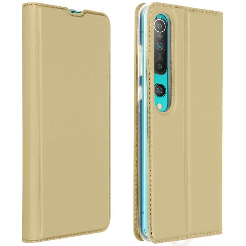 Etui Xiaomi Mi 10 / Mi 10 Pro avec Porte-carte Support Vidéo or