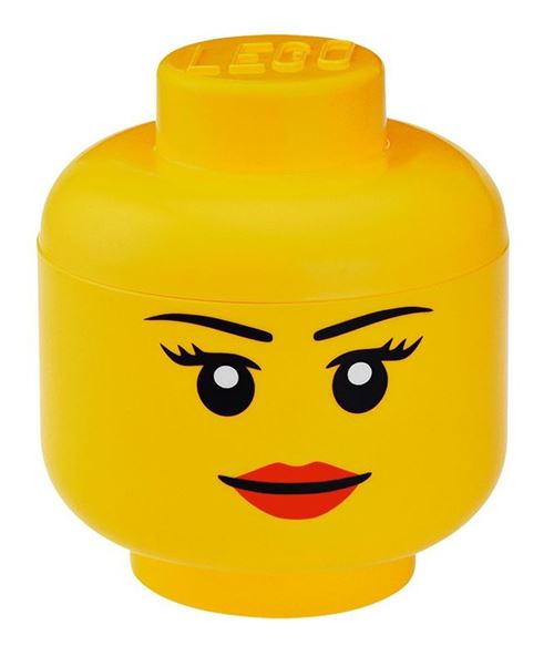 Lego Boîte De Rangement Tête Fille Petite 16 X 18,5 Cm Polypropylène Jaune
