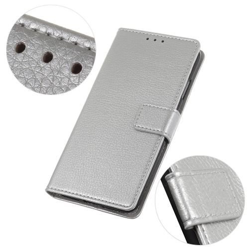 Etui en PU support de litchi argent pour votre Cubot X19