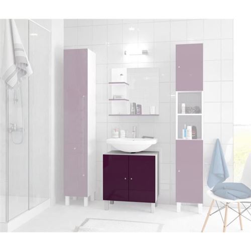 CORAIL Meuble sous-lavabo L 60 cm - Aubergine laqué
