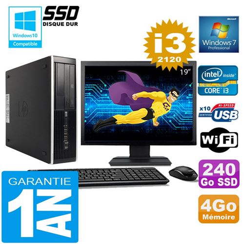 Acheter Pc hp compaq 8300 sff core i3-2120 ram 4go disque 240 go ssd wifi w7 ecran 19' État correct - 199,00 € Pc hp compaq 8300 sff core i3-2120 ram 4go disque 240 go ssd wifi w7 ecran 19' État correct - Hewlett-Packard reconditionné disponible sur Fnac
