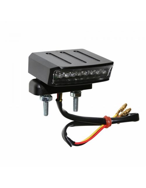 Feu arriere universel replay a leds orientable alu + feu arriere + stop + eclairage de plaque + position (8 leds rouges)