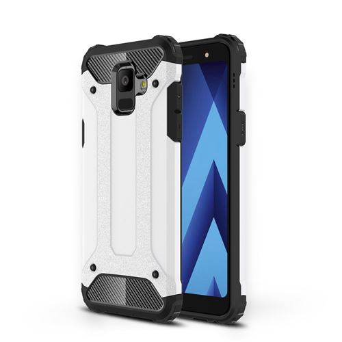 Coque en TPU hybride de garde d'armure blanc pour votre Samsung Galaxy A6 (2018)