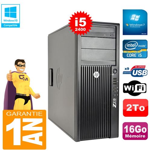 Pc tour hp workstation z210 i5-2400 ram 16go disque 2to graveur dvd wifi w7